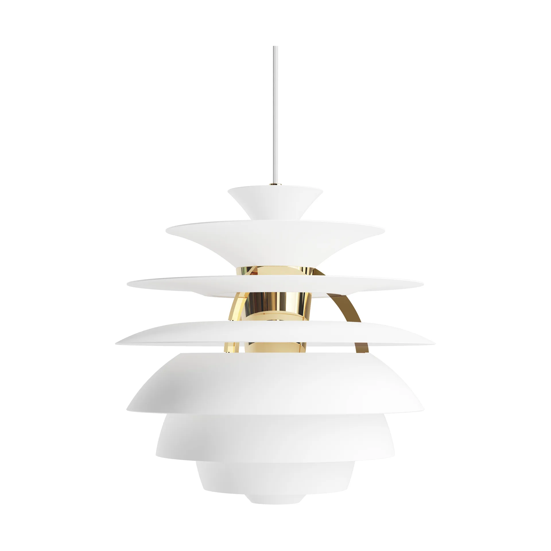 Suspension PH Snowball, Soft white-brass Louis Poulsen