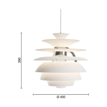 Suspension PH Snowball - Soft white-brass - Louis Poulsen