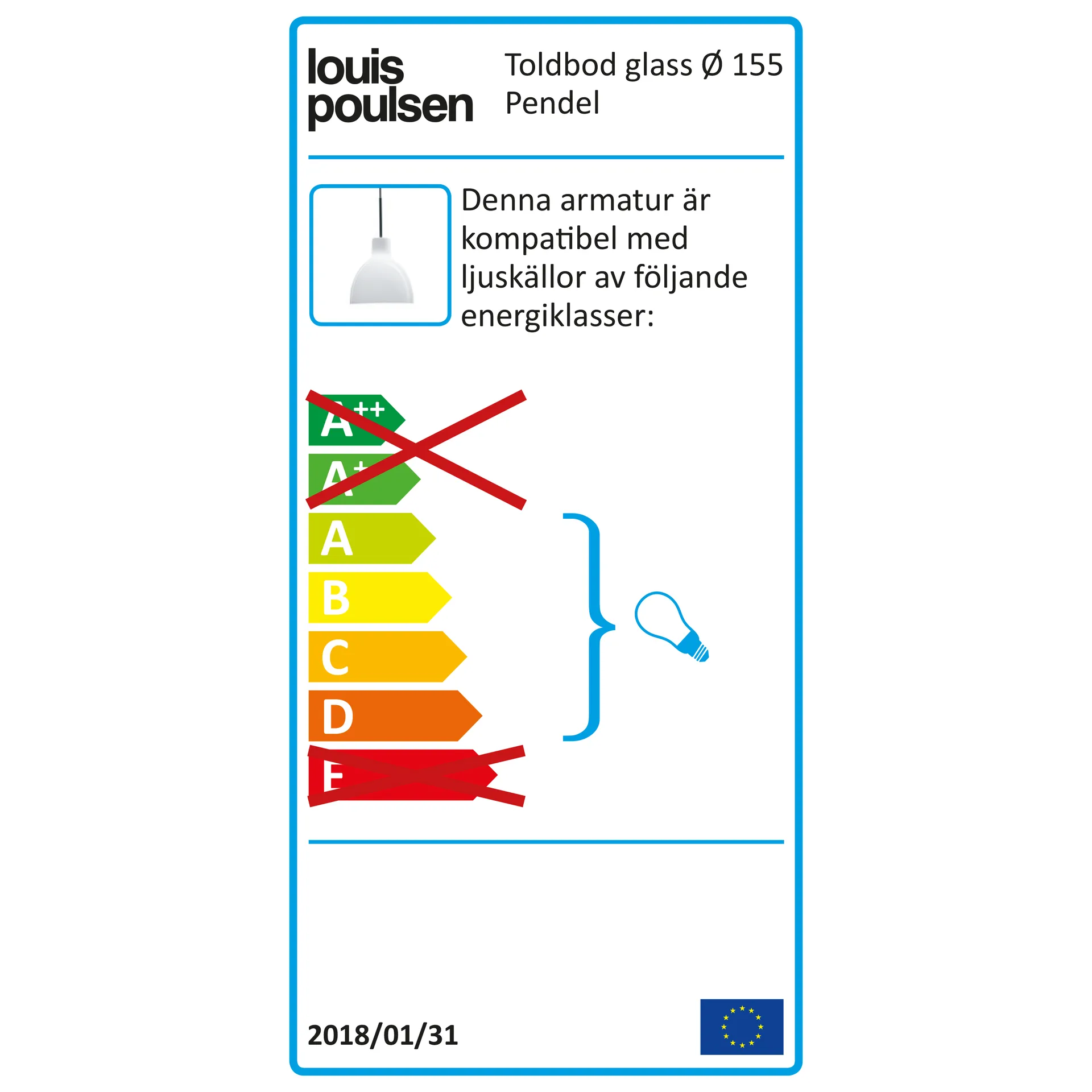 Suspension Toldbod 155, Verre blanc opale Louis Poulsen