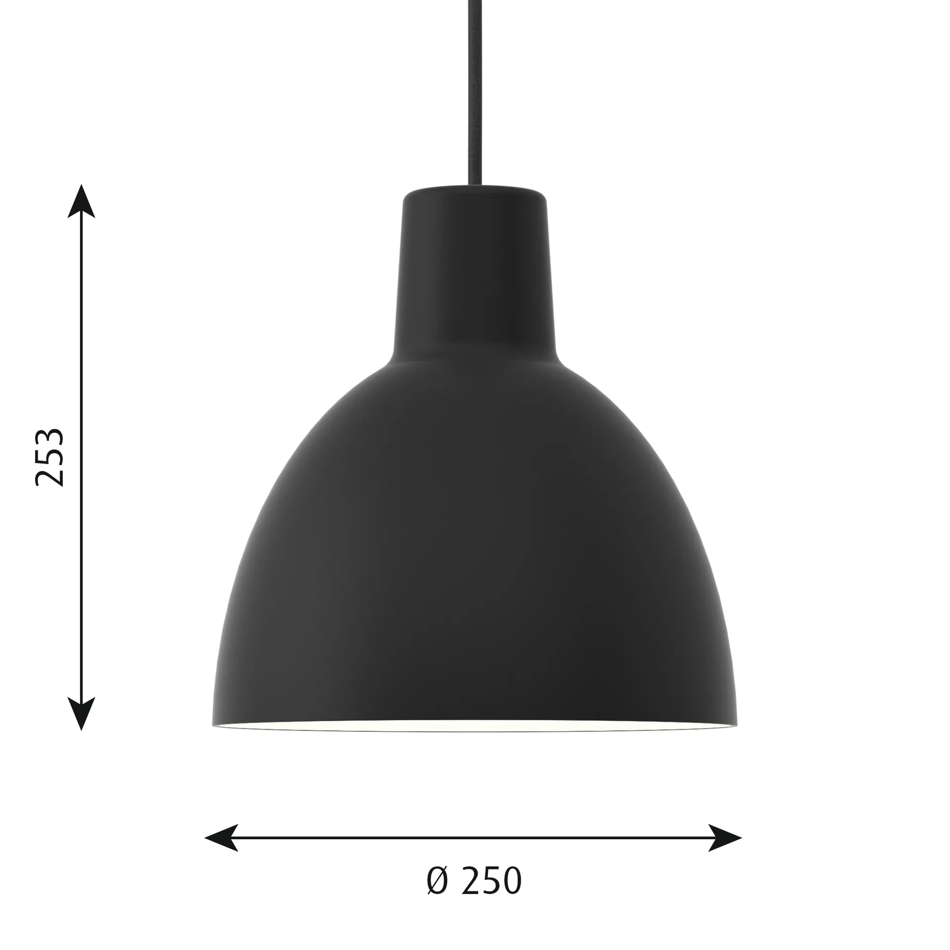 Suspension Toldbod 250, Noir Louis Poulsen