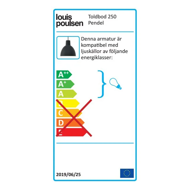 Suspension Toldbod 250, Noir Louis Poulsen