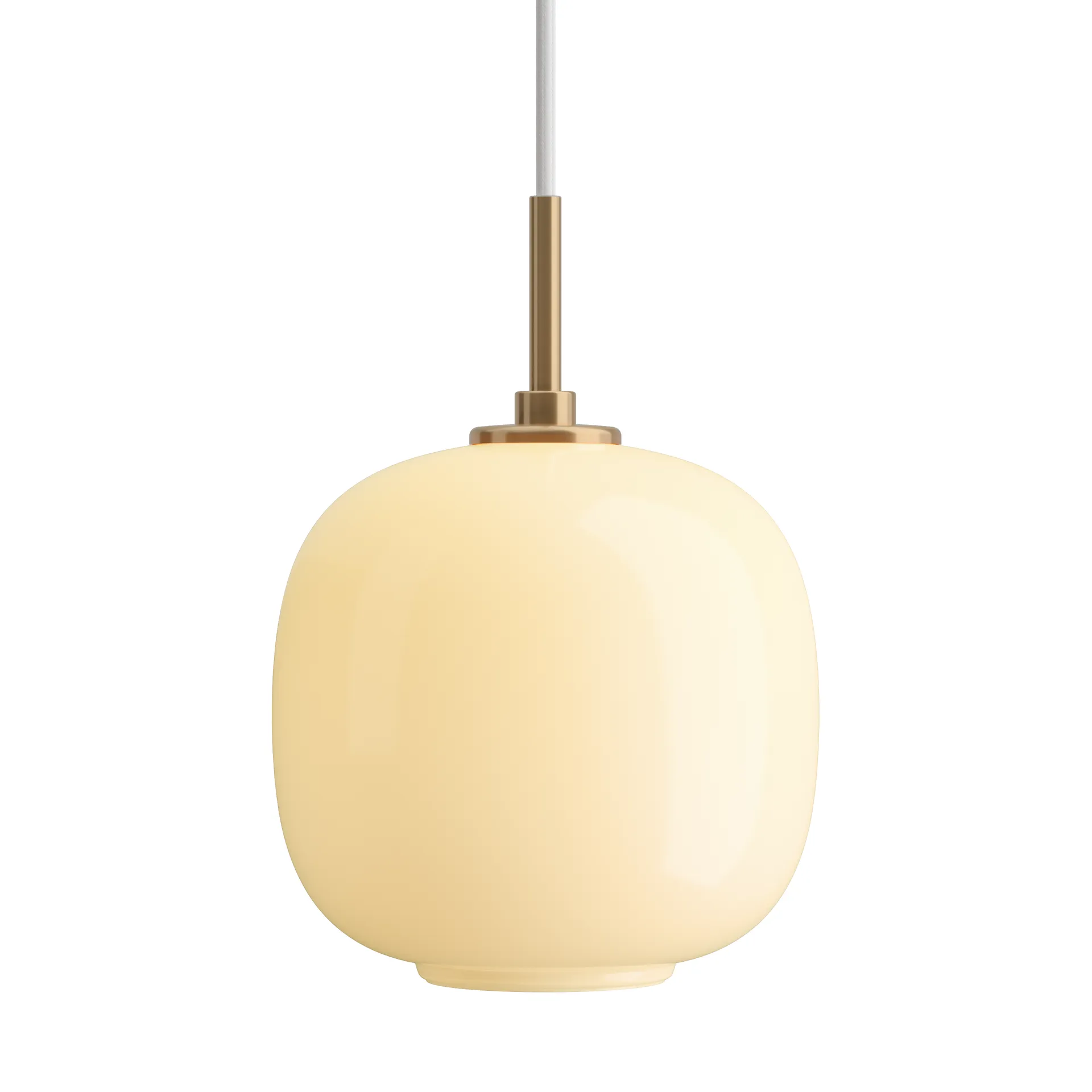 Suspension VL45 Radiohus Ø17,5cm, Brass-pale yellow glass Louis Poulsen