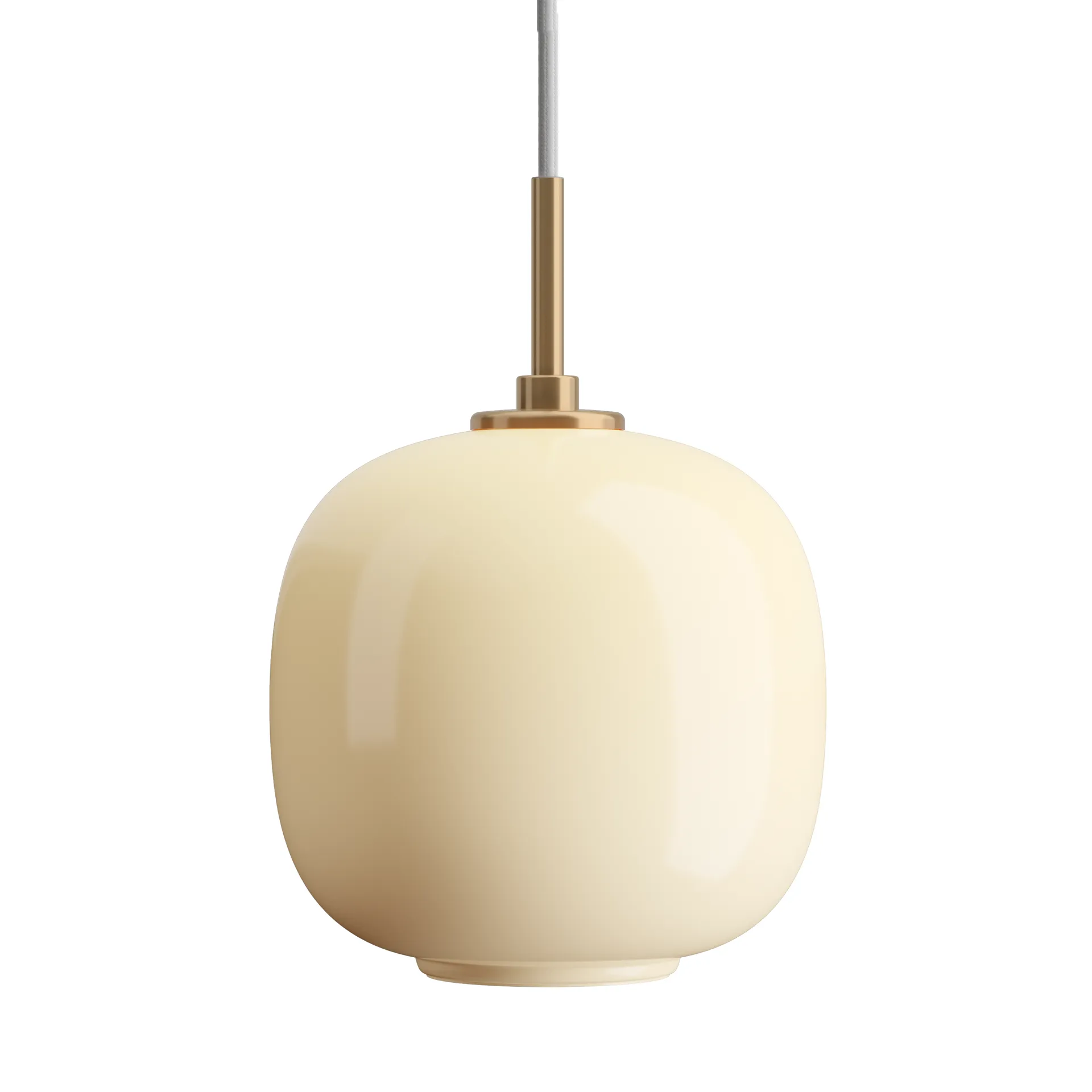 Suspension VL45 Radiohus Ø17,5cm, Brass-pale yellow glass Louis Poulsen
