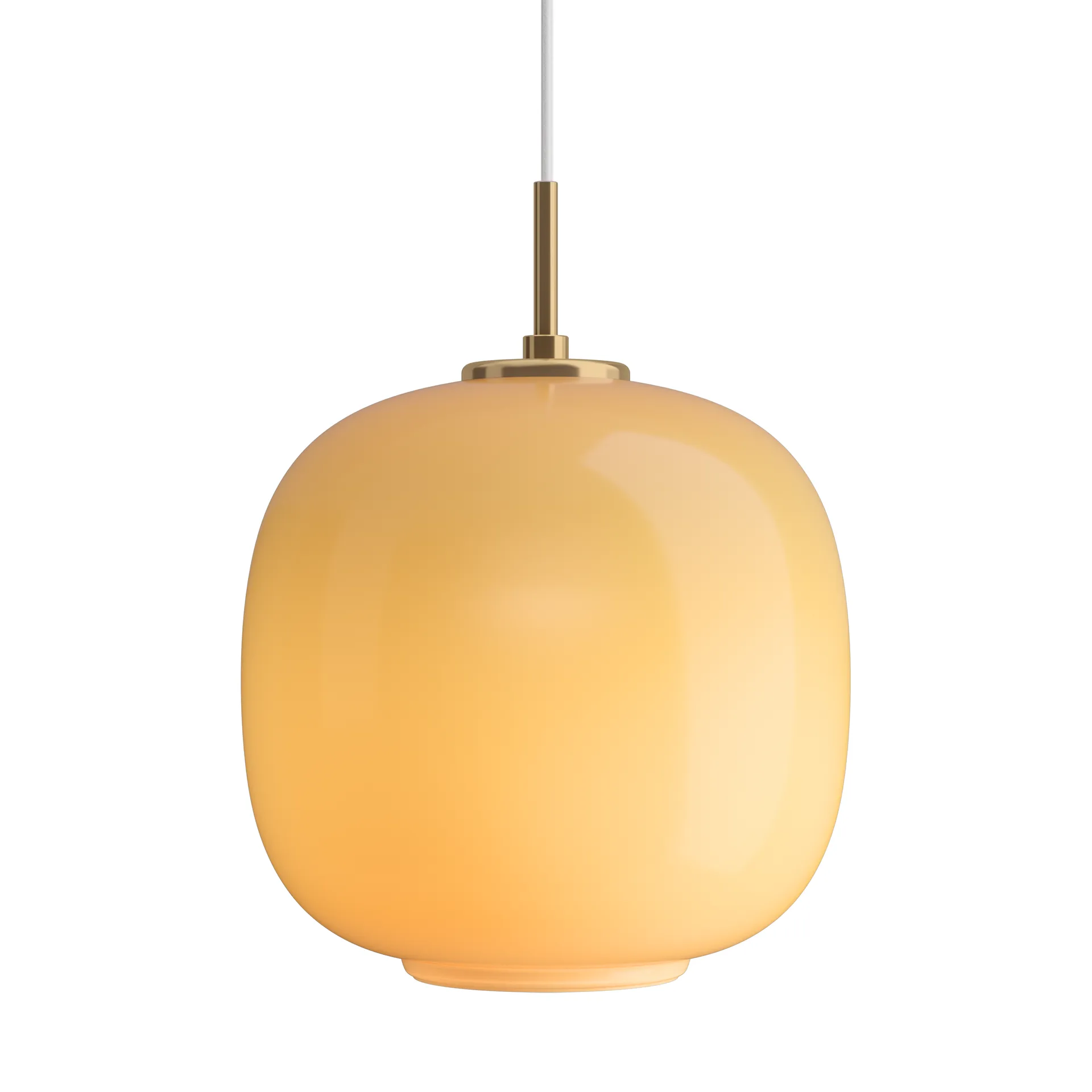 Suspension VL45 Radiohus Ø25cm, Brass-amber glass Louis Poulsen