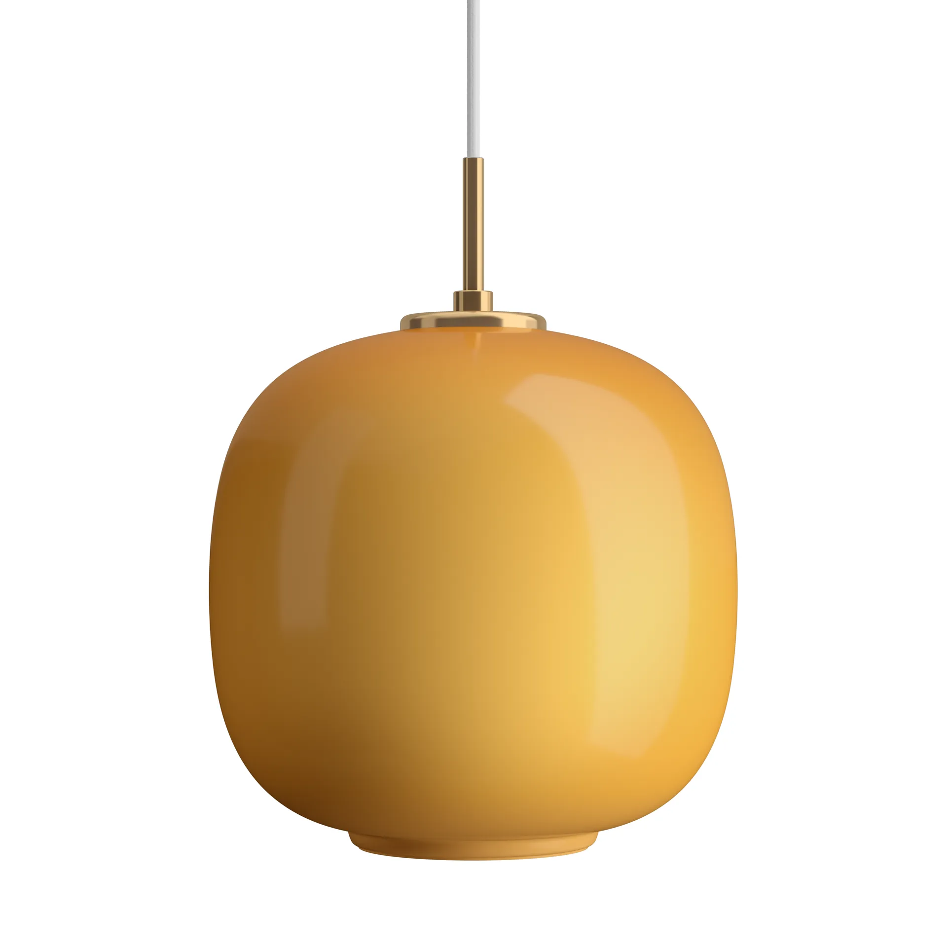 Suspension VL45 Radiohus Ø25cm, Brass-amber glass Louis Poulsen
