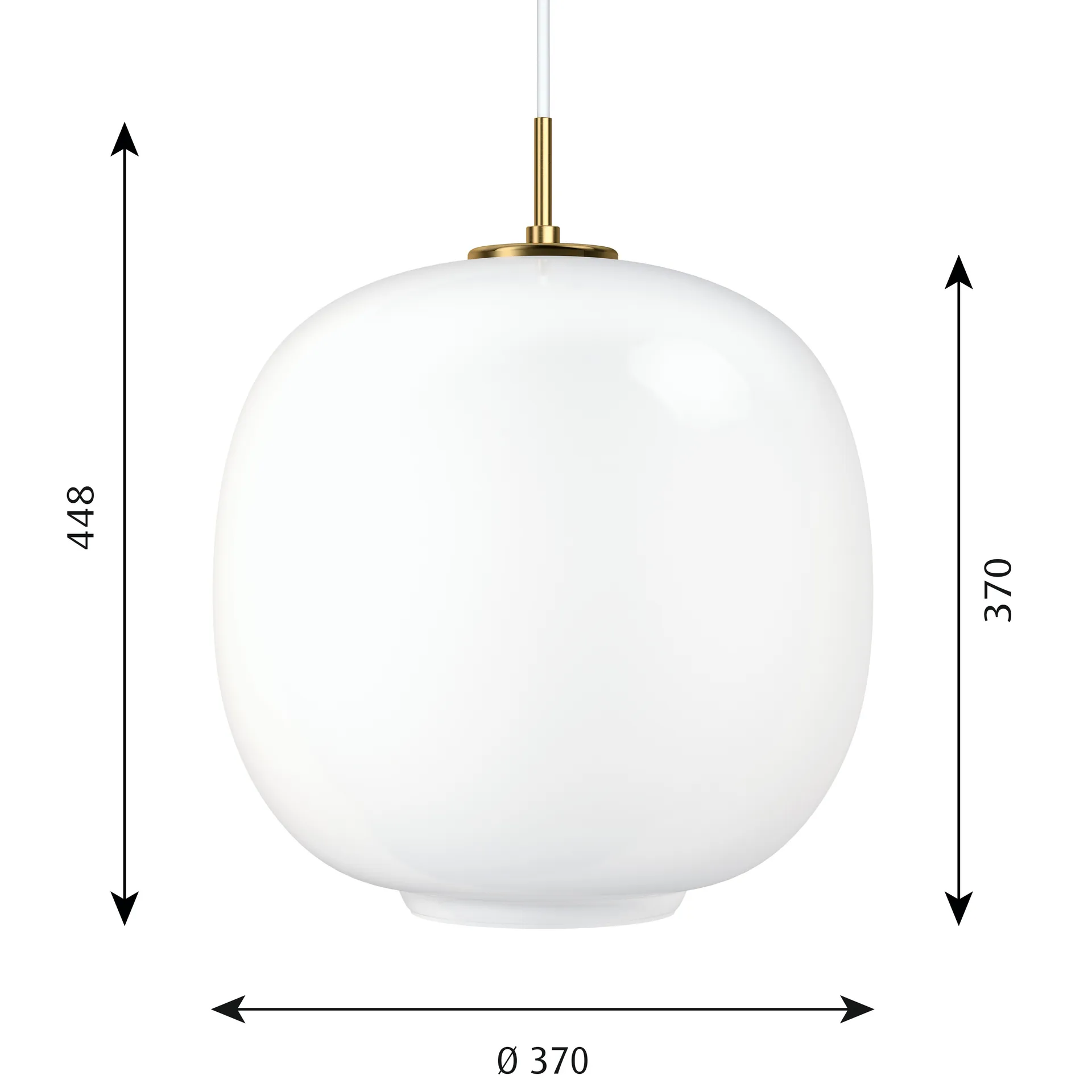 Suspension VL45 Radiohus Ø37cm, Brass-white opal glass Louis Poulsen
