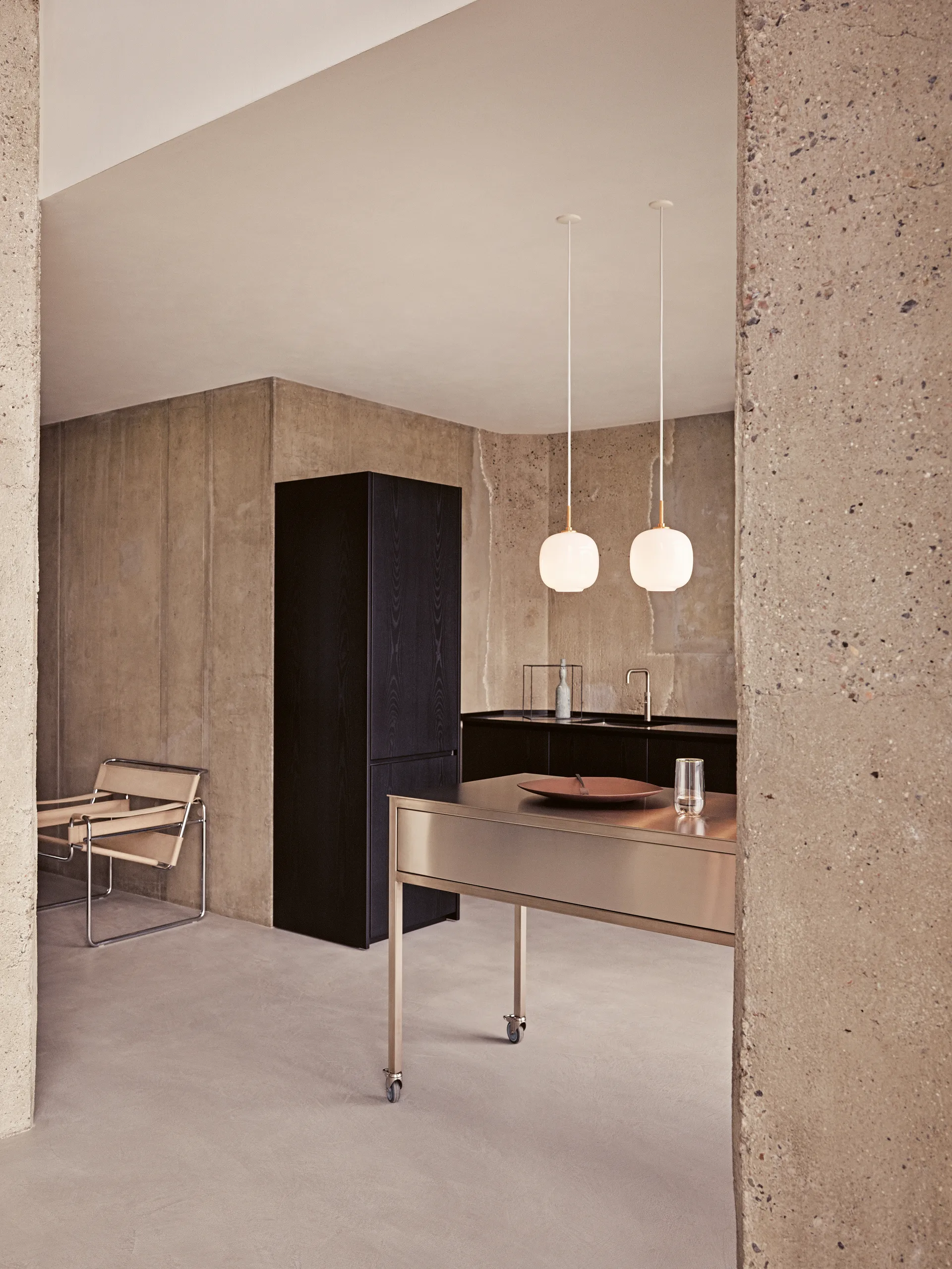 Suspension VL45 Radiohus Ø37cm, Brass-white opal glass Louis Poulsen