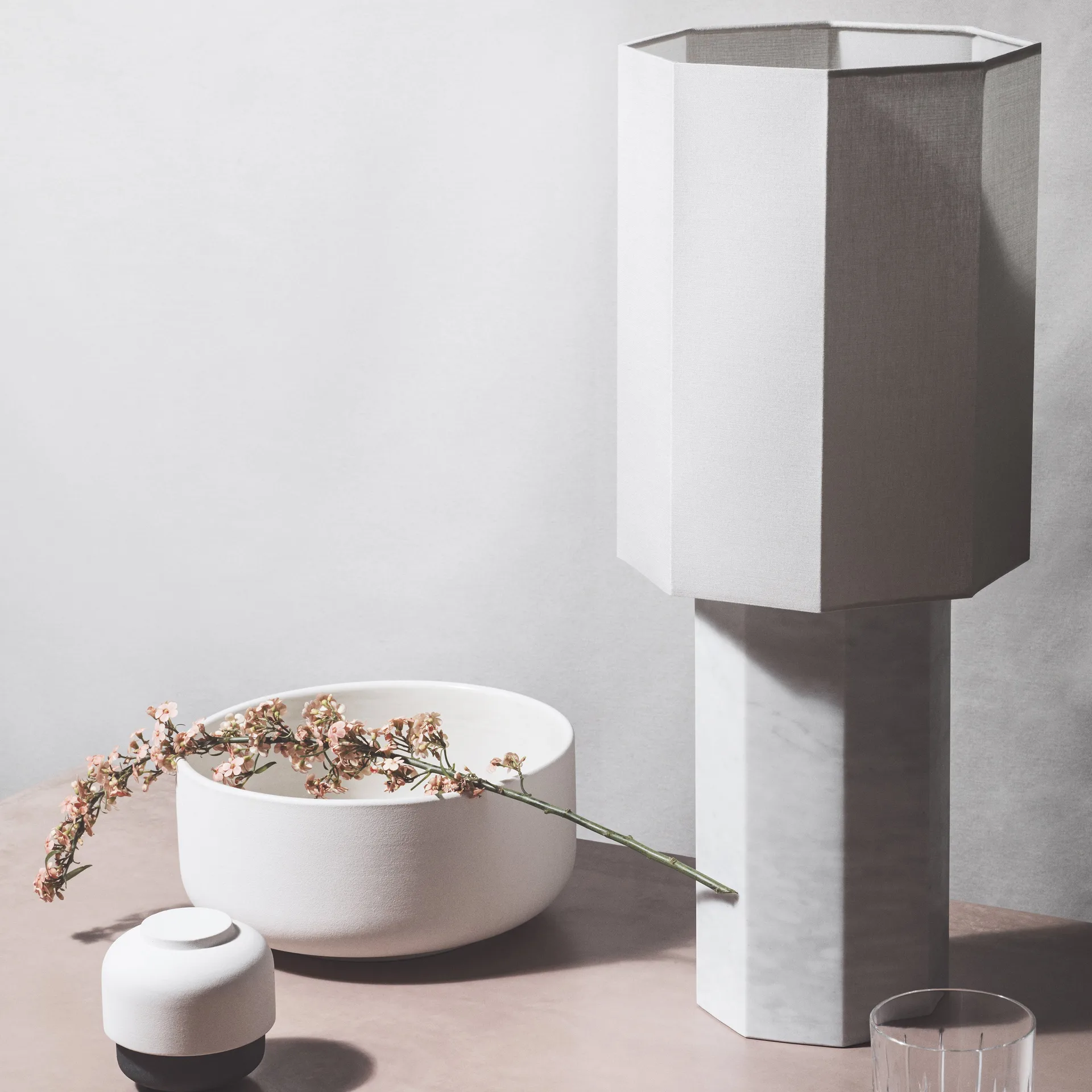 Pied pour lampe The eight over eight, Blanc Marbre Louise Roe