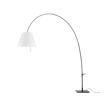 Lampadaire Lady Costanza D13E d - Abat-jour blanc-pied laqué noir - Luceplan