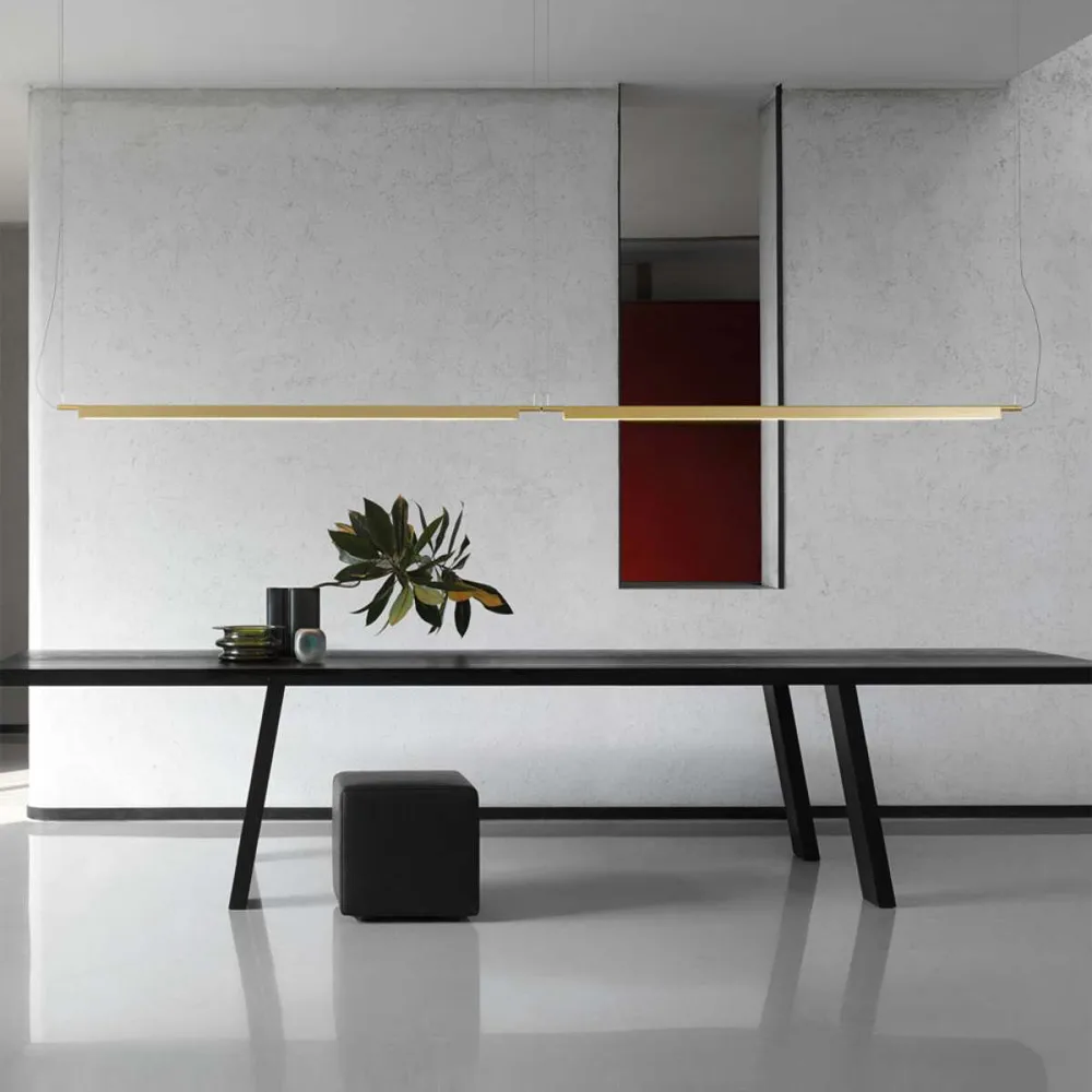 Suspension Compendium, laiton, ballast inclus Luceplan