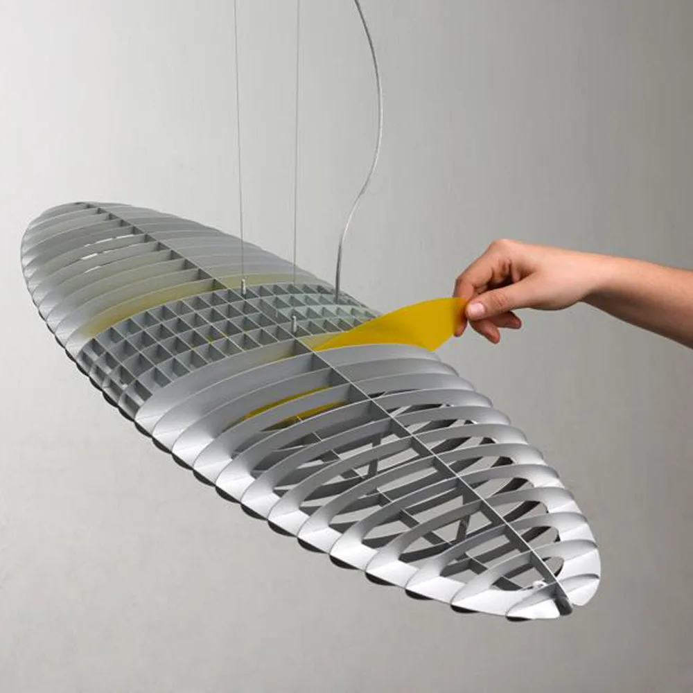 Suspension Titania D17, Aluminium-filtres à lumière remplaçables Luceplan