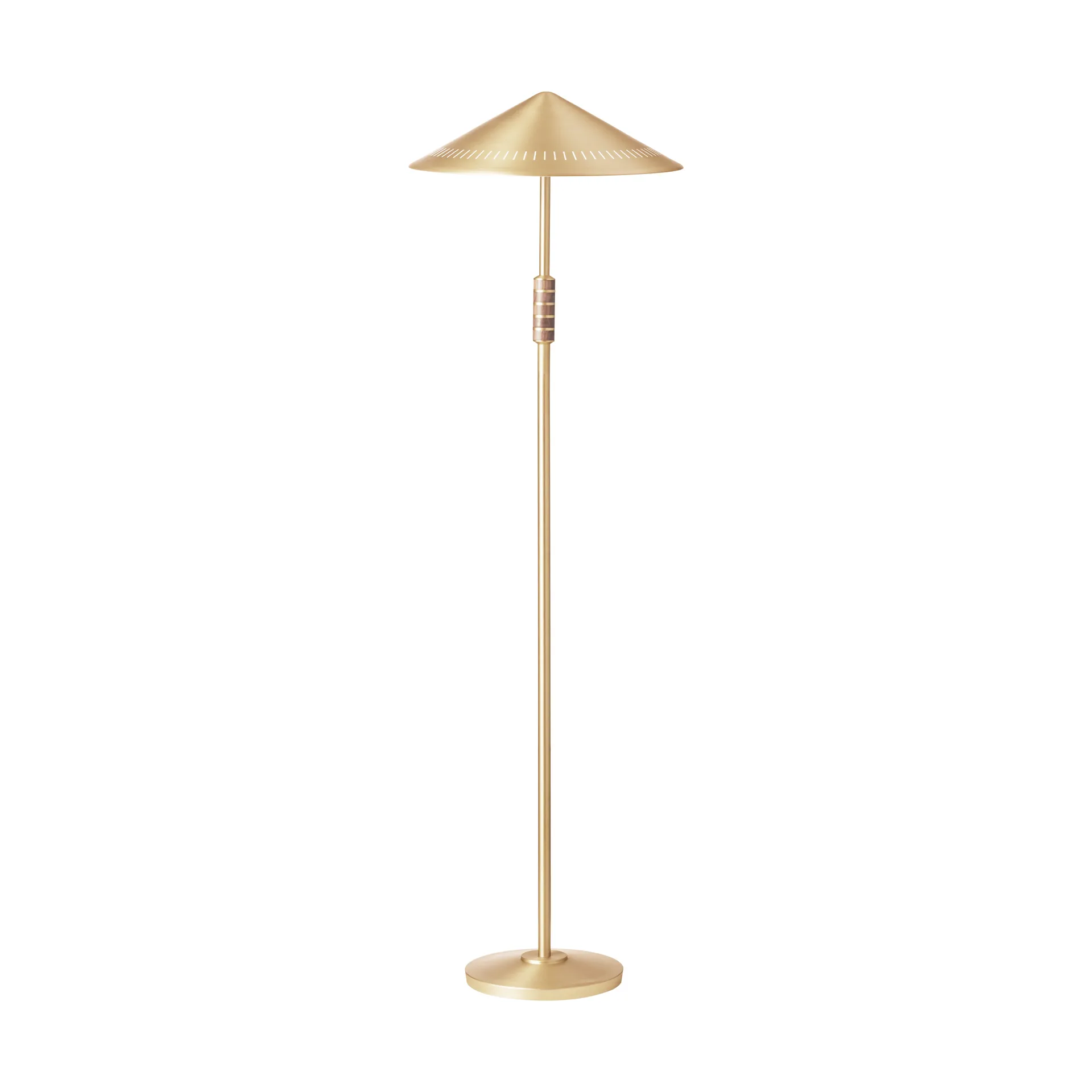 Lampe sur pied Governor 405, Brass-walnut LYFA