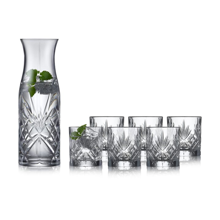 Carafe et verres à eau Melodia 7 pièces - Cristal - Lyngby Glas