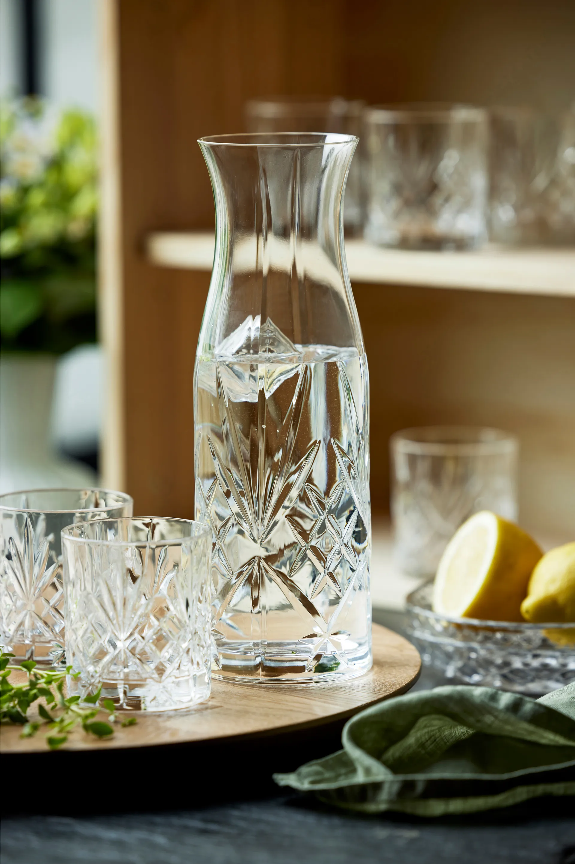 Carafe et verres à eau Melodia 7 pièces, Cristal Lyngby Glas