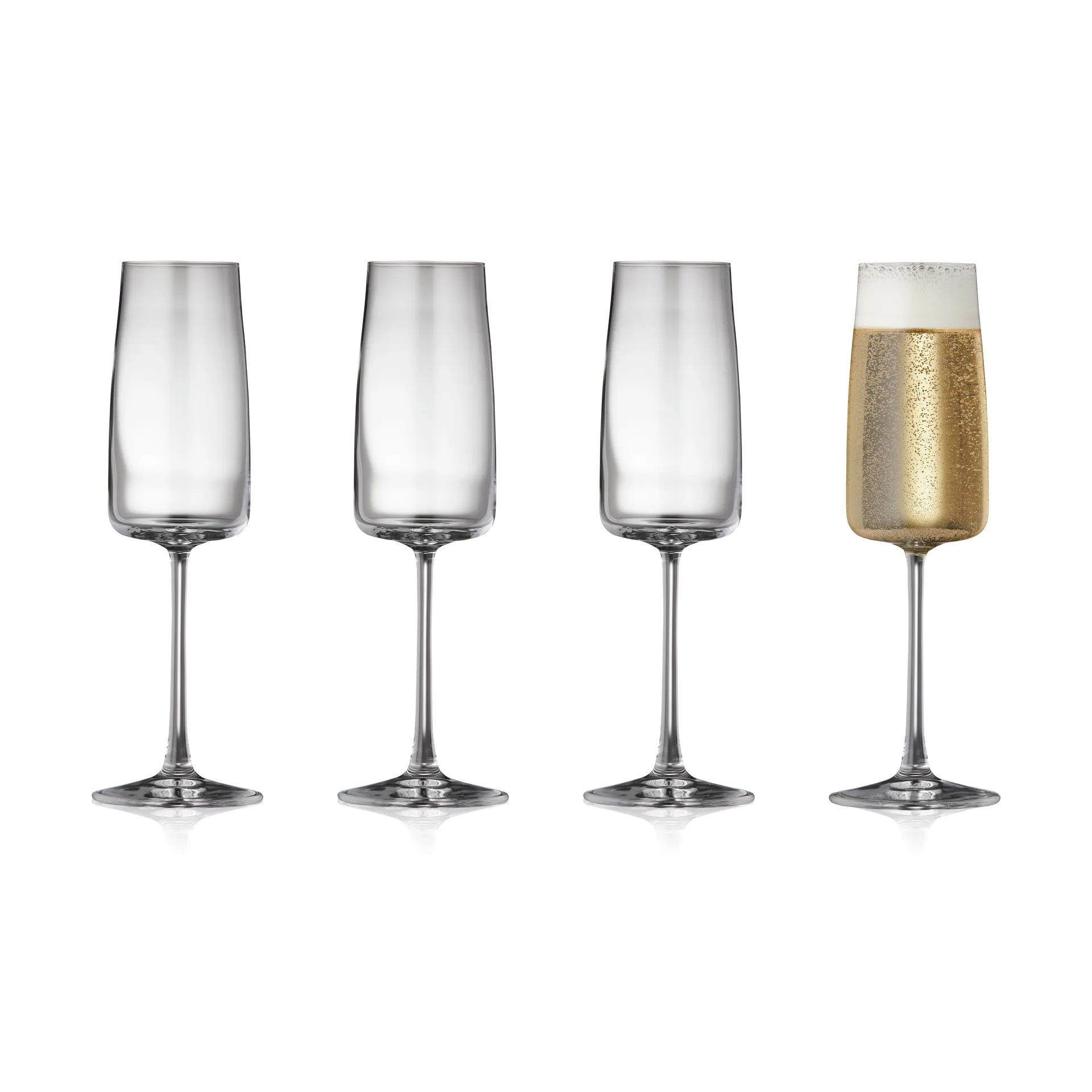 Flûte à champagne Zero 30 cl, lot de 4, Cristal Lyngby Glas