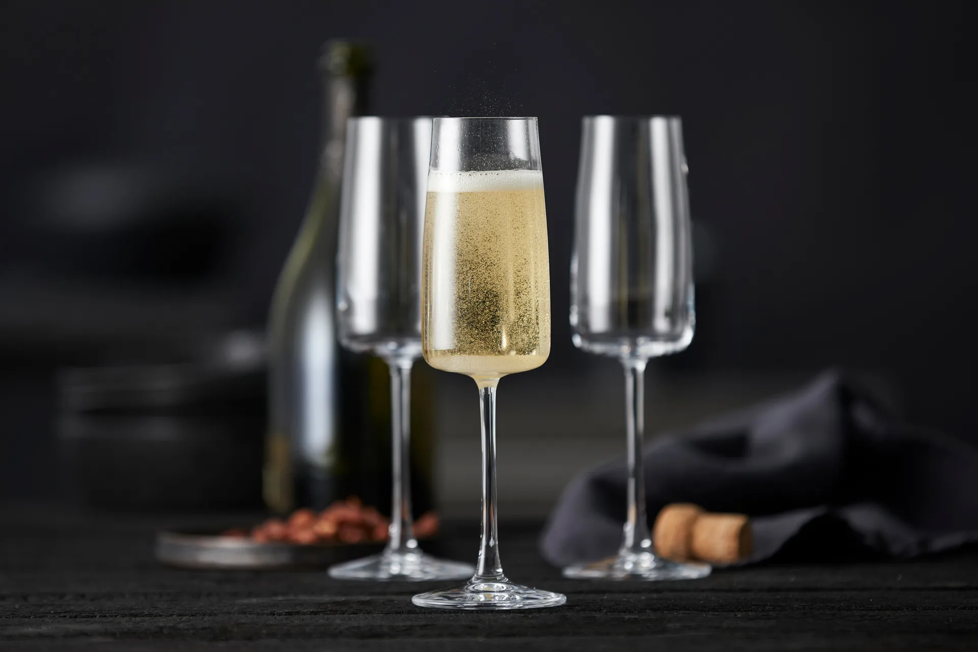 Flûte à champagne Zero 30 cl, lot de 4, Cristal Lyngby Glas