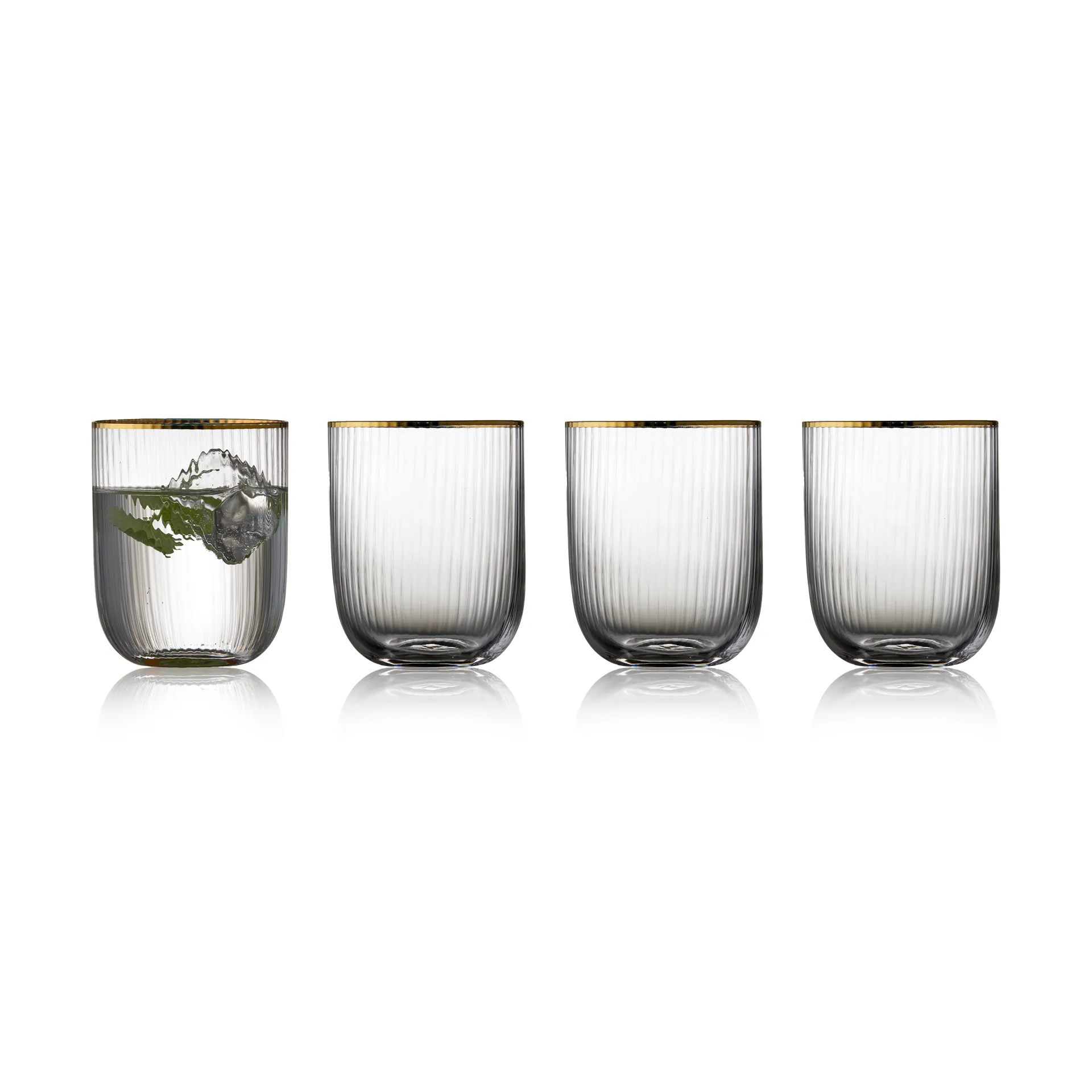 Gobelet en verre Palermo Gold 35 cl, lot de 4, Transparent-or Lyngby Glas