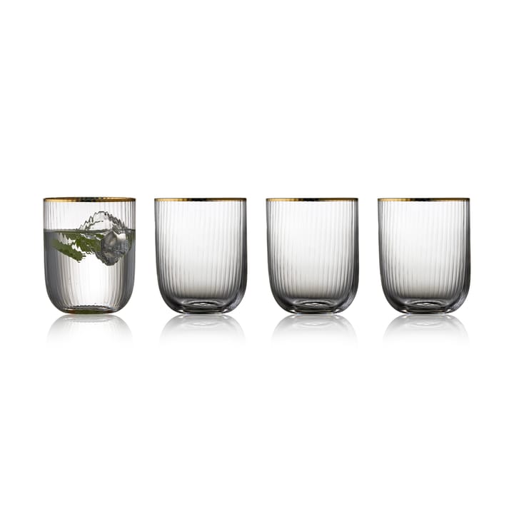 Gobelet en verre Palermo Gold 35 cl, lot de 4 - Transparent-or - Lyngby Glas