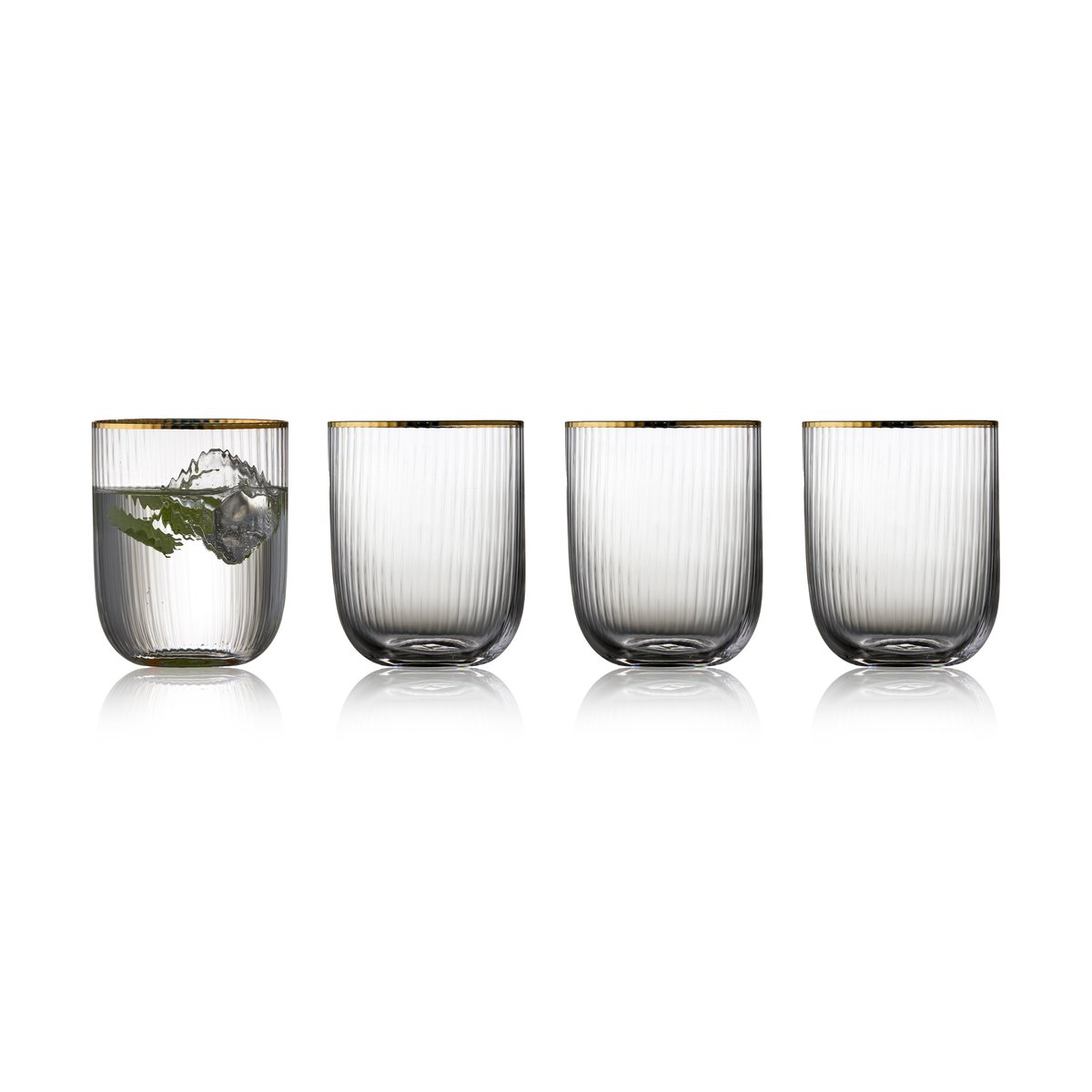 Lyngby Glas Gobelet en verre Palermo Gold 35 cl, lot de 4 Transparent-or