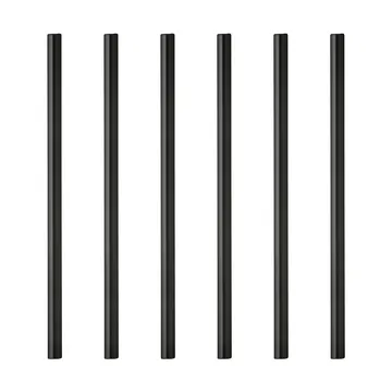 Paille Lyngby Glas 14,5 cm, lot de 6 - Noir - Lyngby Glas