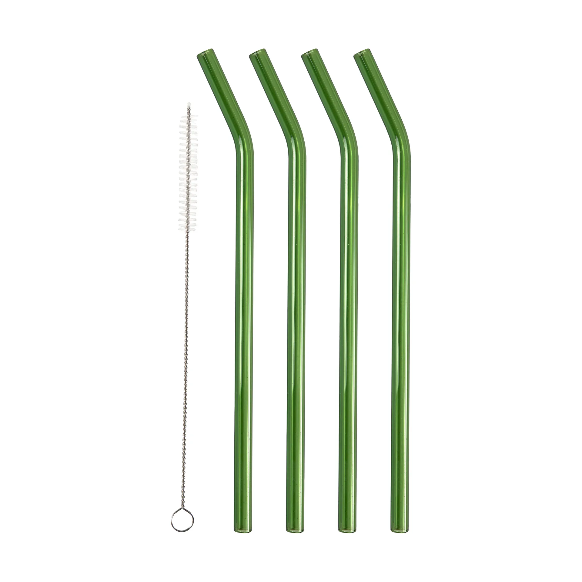 Pailles en verre Lyngby Glas 21,5 cm - lot de 4, Vert Lyngby Glas