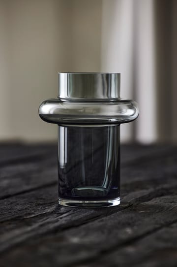 Vase Tube verre 20 cm - Smoke - Lyngby Glas