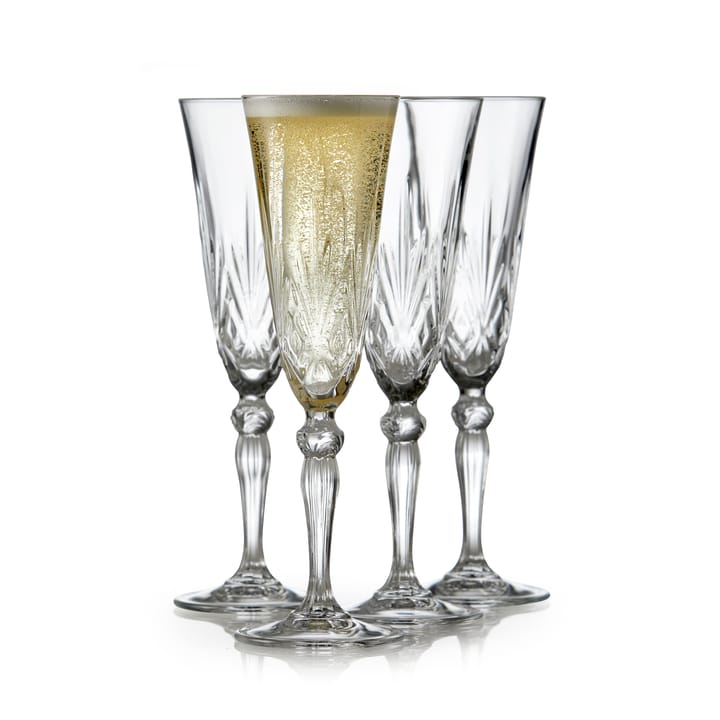 Verre à champagne Melodia 16 cl, lot de 4 - Cristal - Lyngby Glas