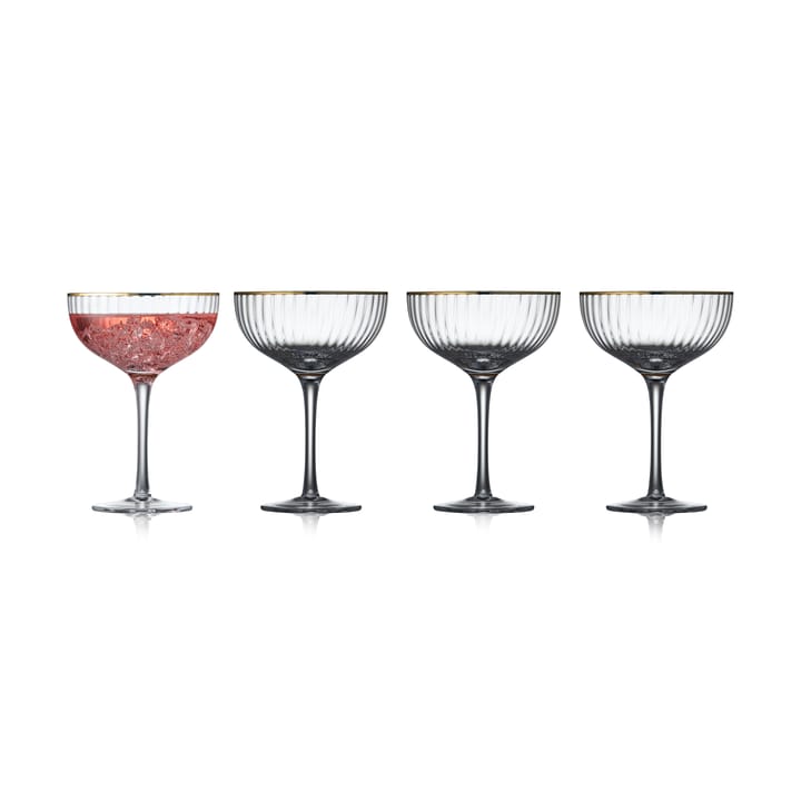 Verre à cocktail Palermo Gold 31,5 cl, lot de 4 - Transparent-or - Lyngby Glas