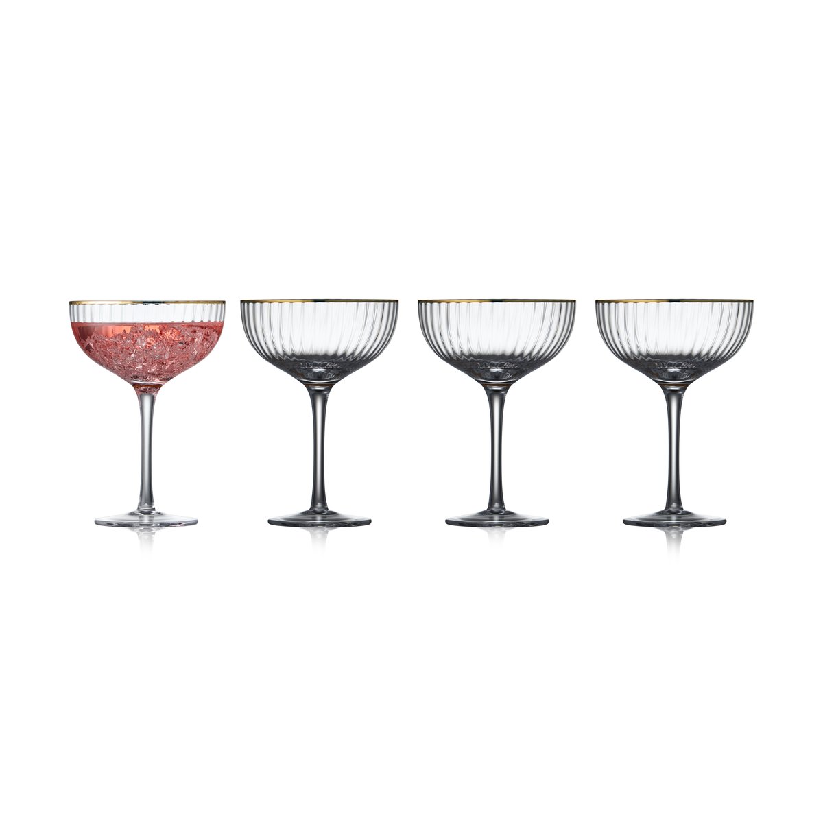 Lyngby Glas Verre à cocktail Palermo Gold 31,5 cl, lot de 4 Transparent-or