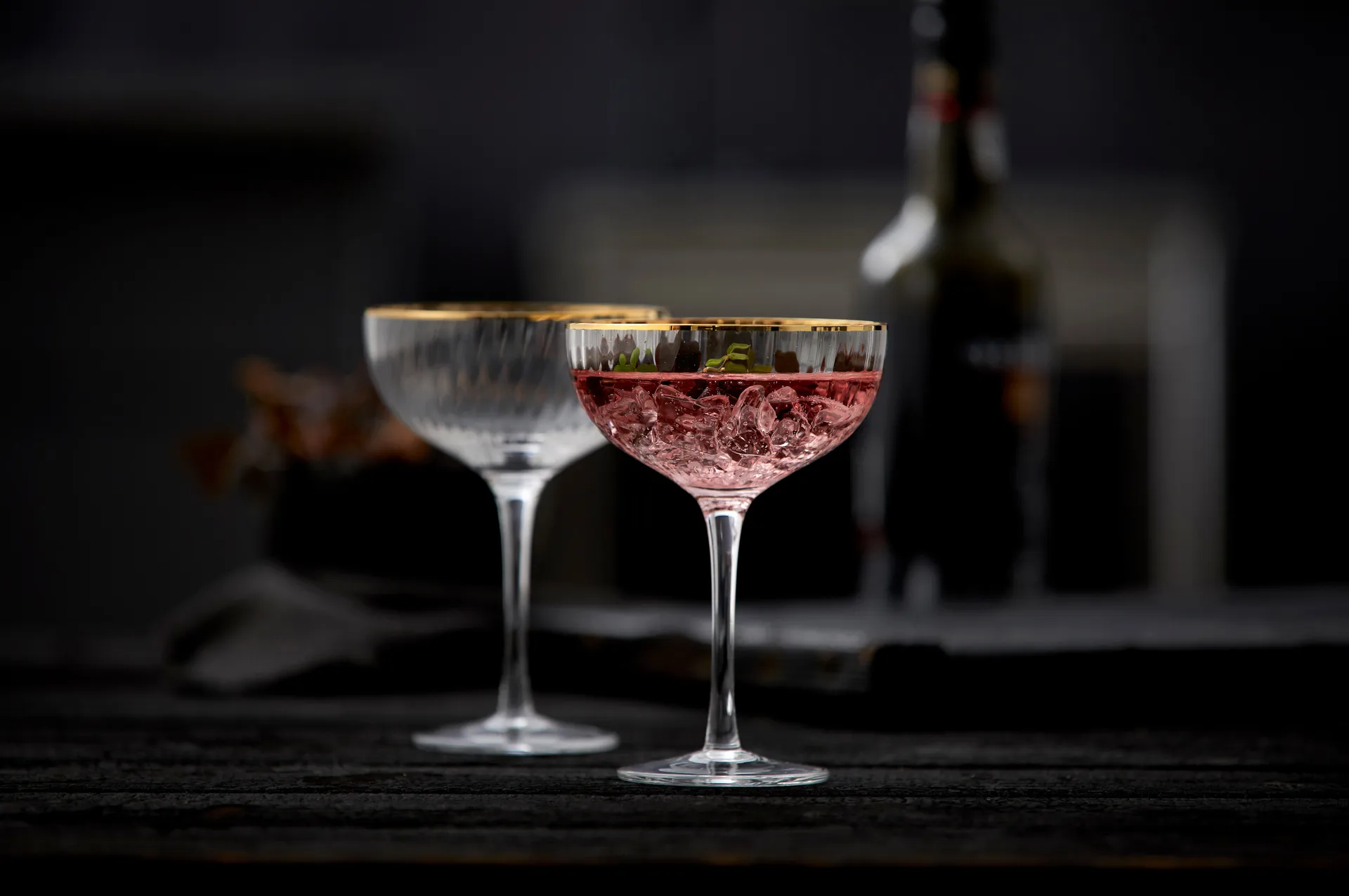 Verre à cocktail Palermo Gold 31,5 cl, lot de 4, Transparent-or Lyngby Glas