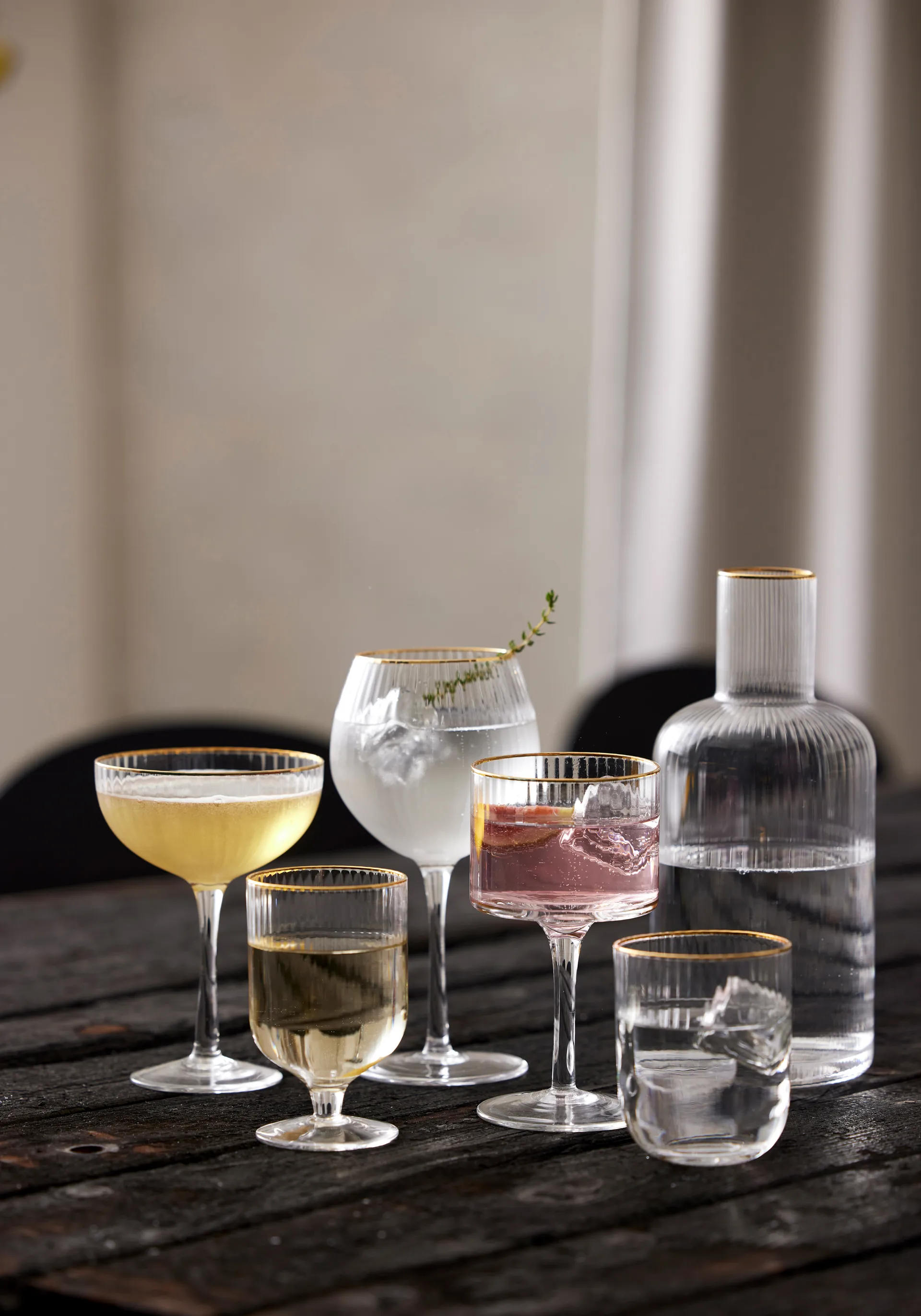 Verre à cocktail Palermo Gold 31,5 cl, lot de 4, Transparent-or Lyngby Glas