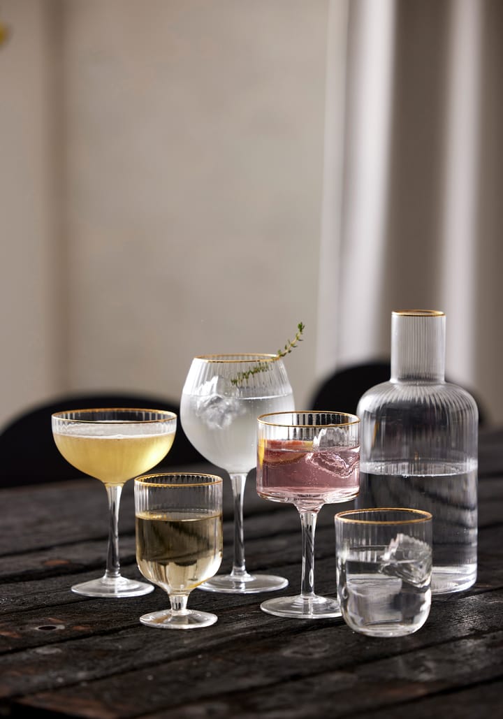 Verre à cocktail Palermo Gold 31,5 cl, lot de 4 - Transparent-or - Lyngby Glas