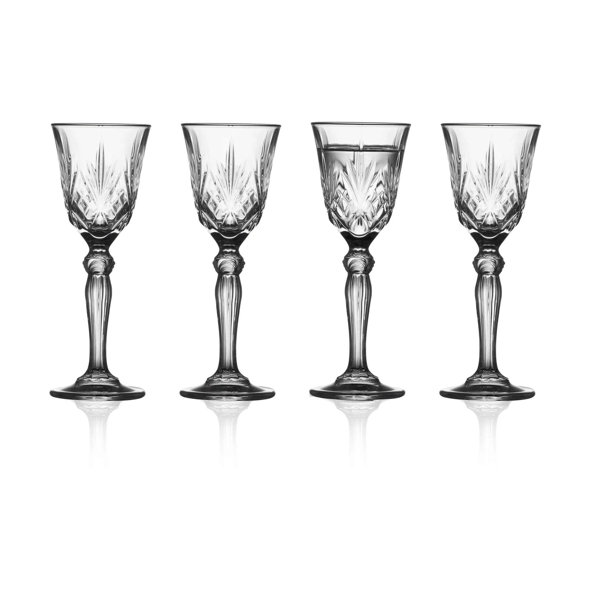 Verre à liqueur sur pied Melodia 5 cl, lot de 4, Clear Lyngby Glas