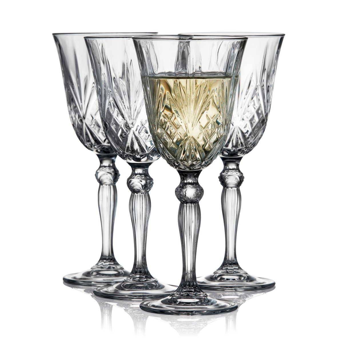 lyngby glas verre à vin blanc melodia 21 cl, lot de 4 cristal
