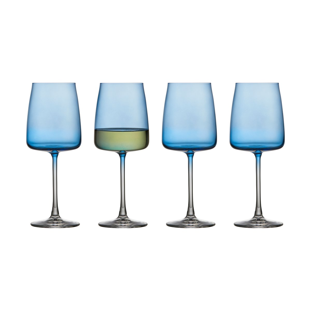 lyngby glas verre à vin blanc zero 43 cl, lot de 4 blue