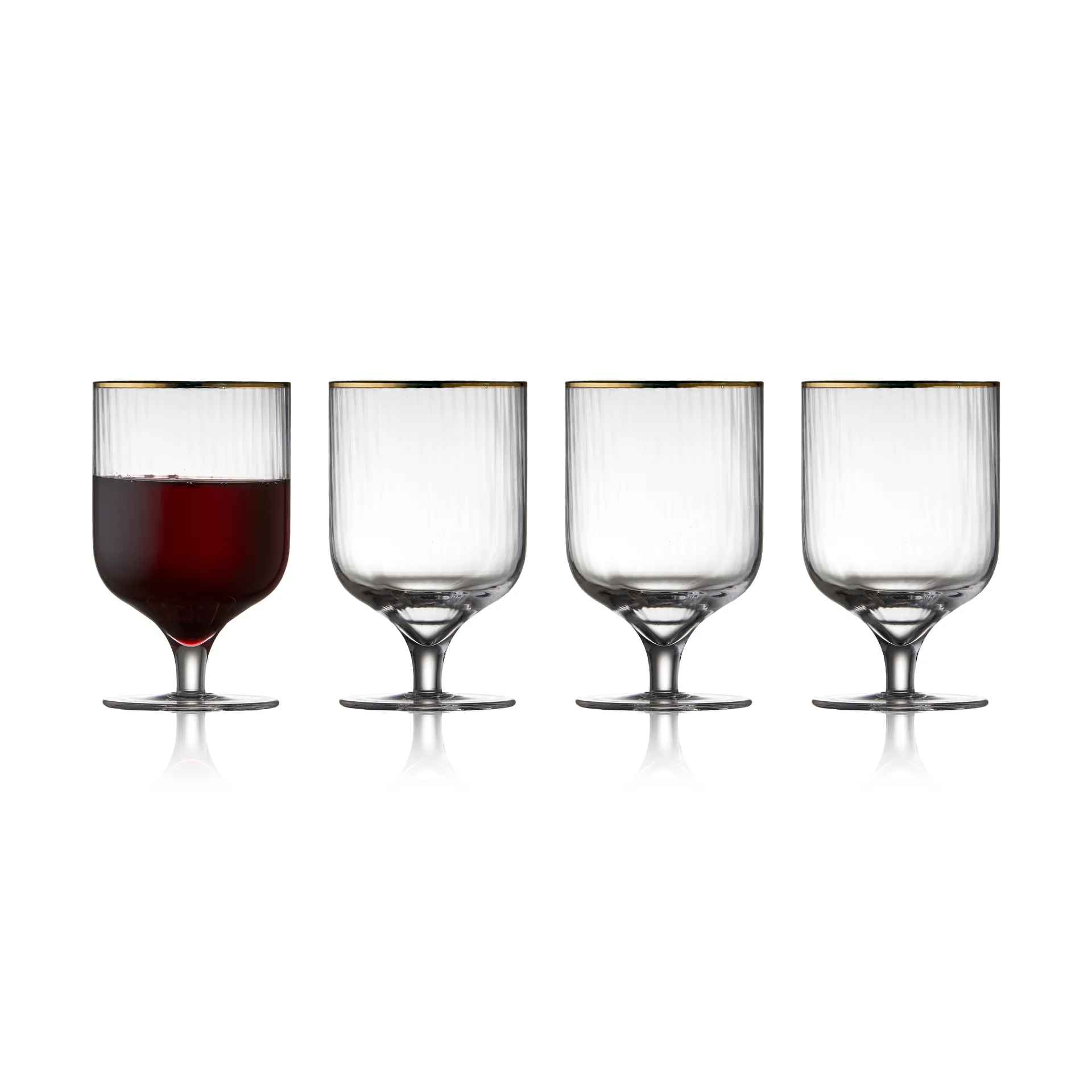 Verre à vin Palermo Gold 30 cl, lot de 4, Transparent-or Lyngby Glas