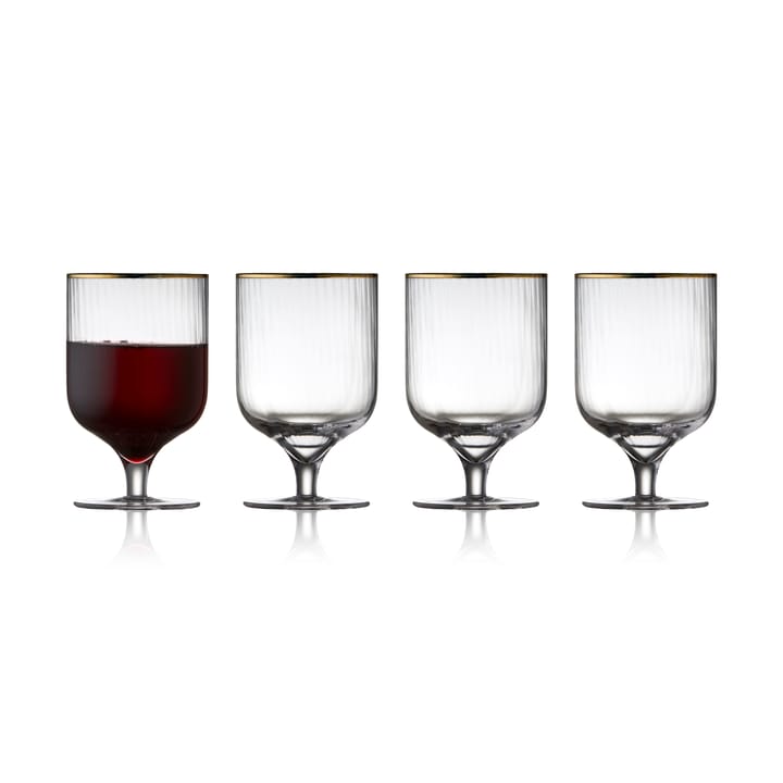 Verre à vin Palermo Gold 30 cl, lot de 4 - Transparent-or - Lyngby Glas