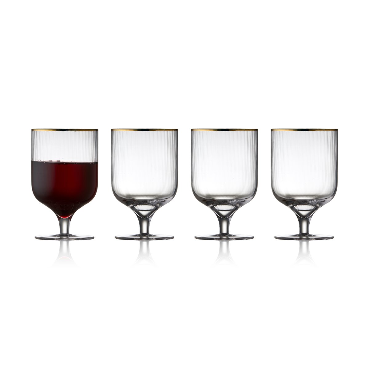 lyngby glas verre à vin palermo gold 30 cl, lot de 4 transparent-or