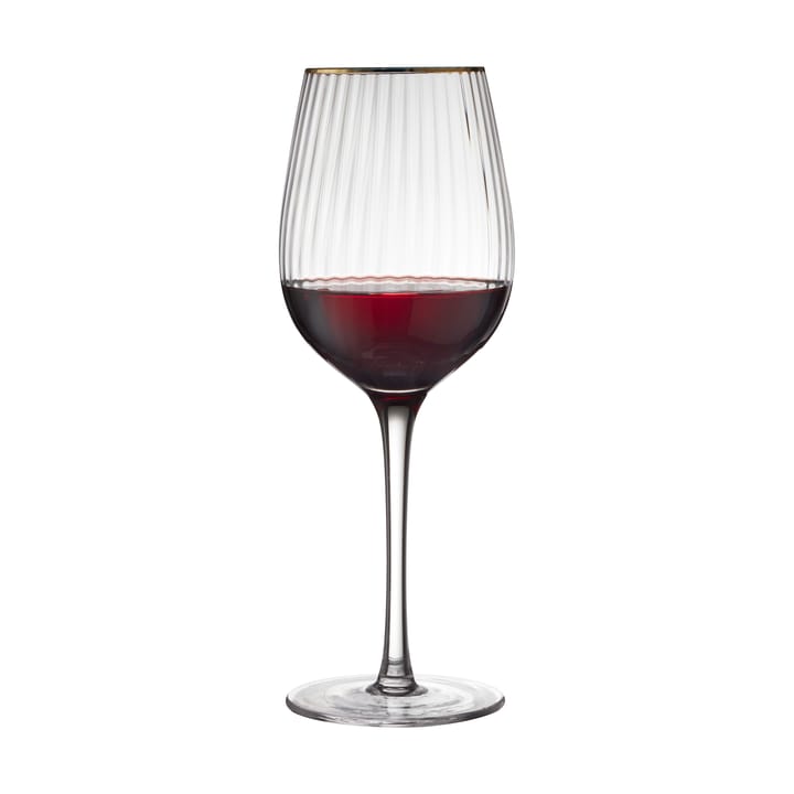 Verre à vin rouge Palermo Gold 40 cl, lot de 4 - Transparent-or - Lyngby Glas