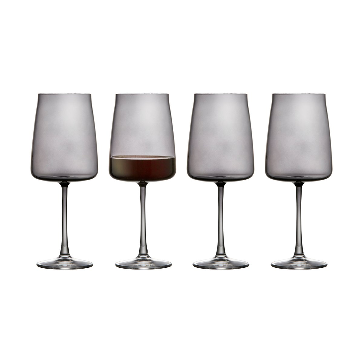 lyngby glas verre à vin rouge zero 54 cl, lot de 4 smoke