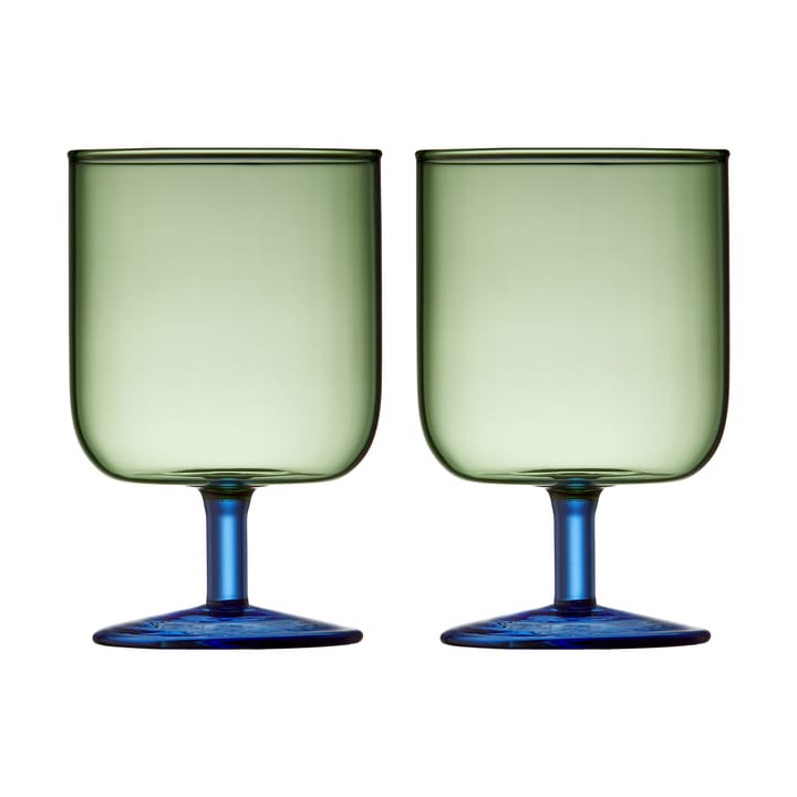 Verre à vin Torino 30 cl lot de 2 - Green-blue - Lyngby Glas