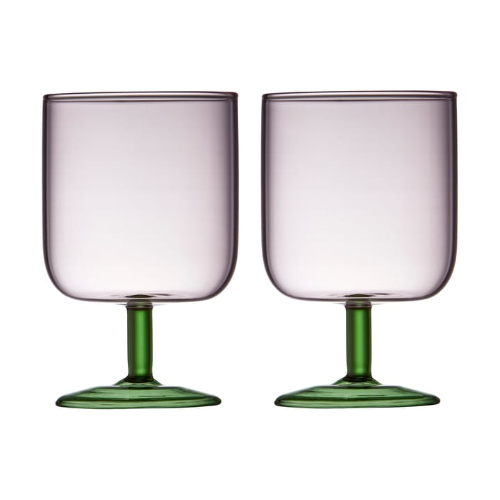 Verre à vin Torino 30 cl lot de 2 - Pink-green - Lyngby Glas
