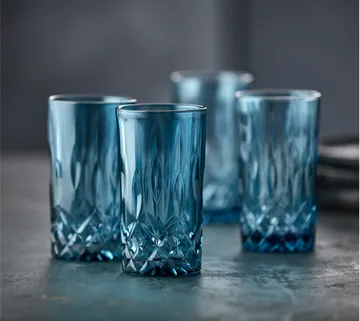 Verre highball Sorrento 38 cl, lot de 4 - Blue - Lyngby Glas