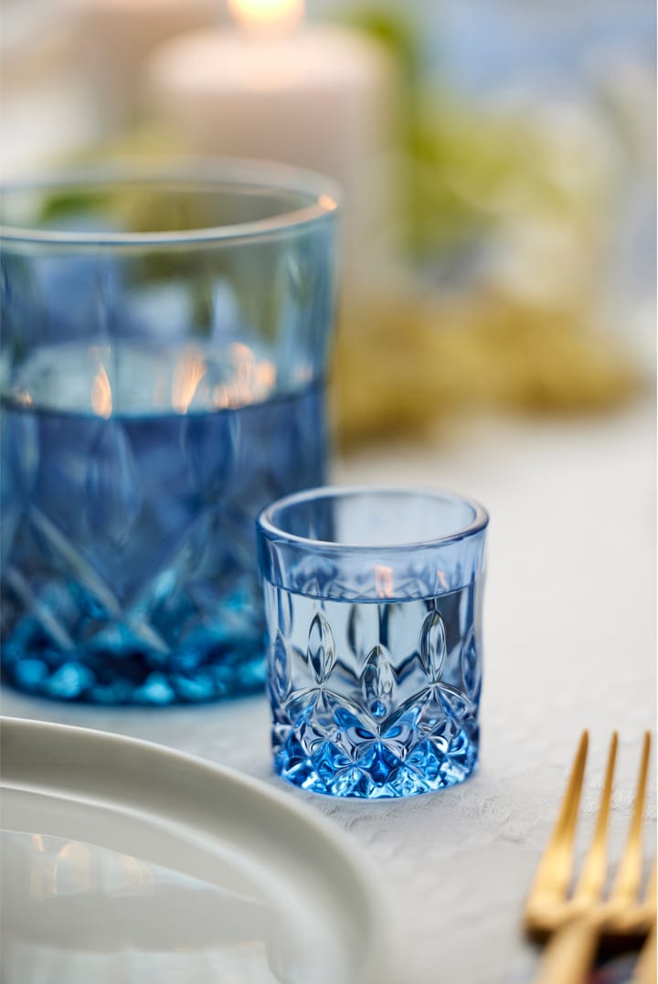 Verres à shot Sorrento 4 cl, lot de 4 - Bleu - Lyngby Glas