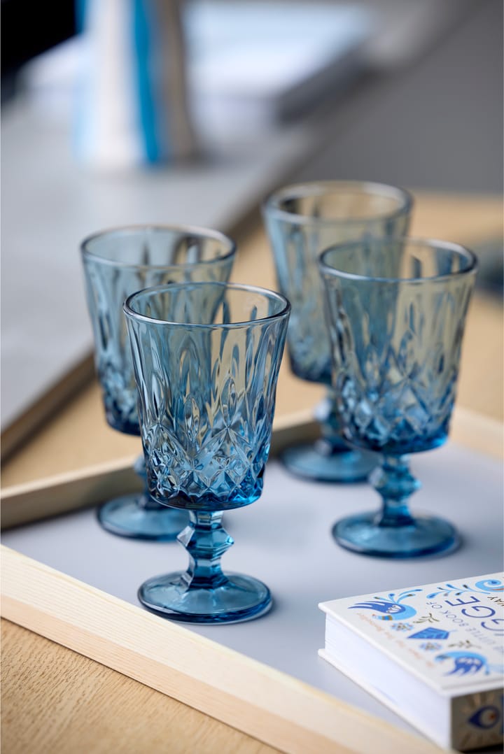 Verres à vin Sorrento 29 cl, lot de 4 - Bleu - Lyngby Glas