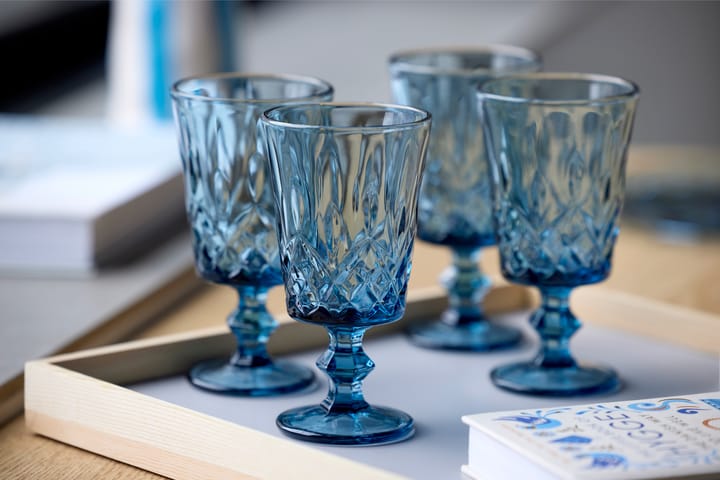 Verres à vin Sorrento 29 cl, lot de 4 - Bleu - Lyngby Glas