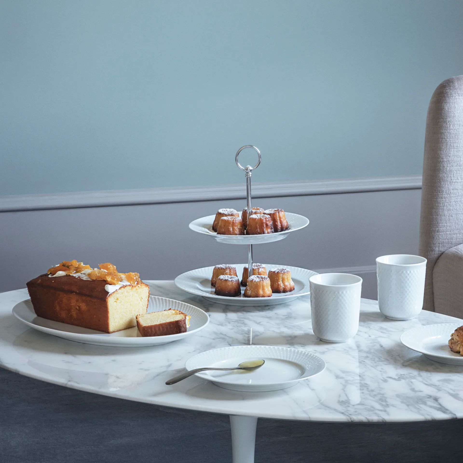 Assiette à gâteau Rhombe Ø 27 cm, blanc Lyngby Porcelæn