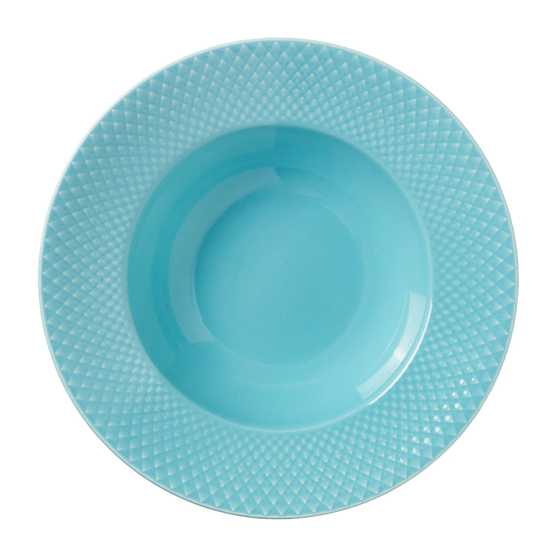Assiette creuse Rhombe Ø24,5 cm, Turquoise Lyngby Porcelæn