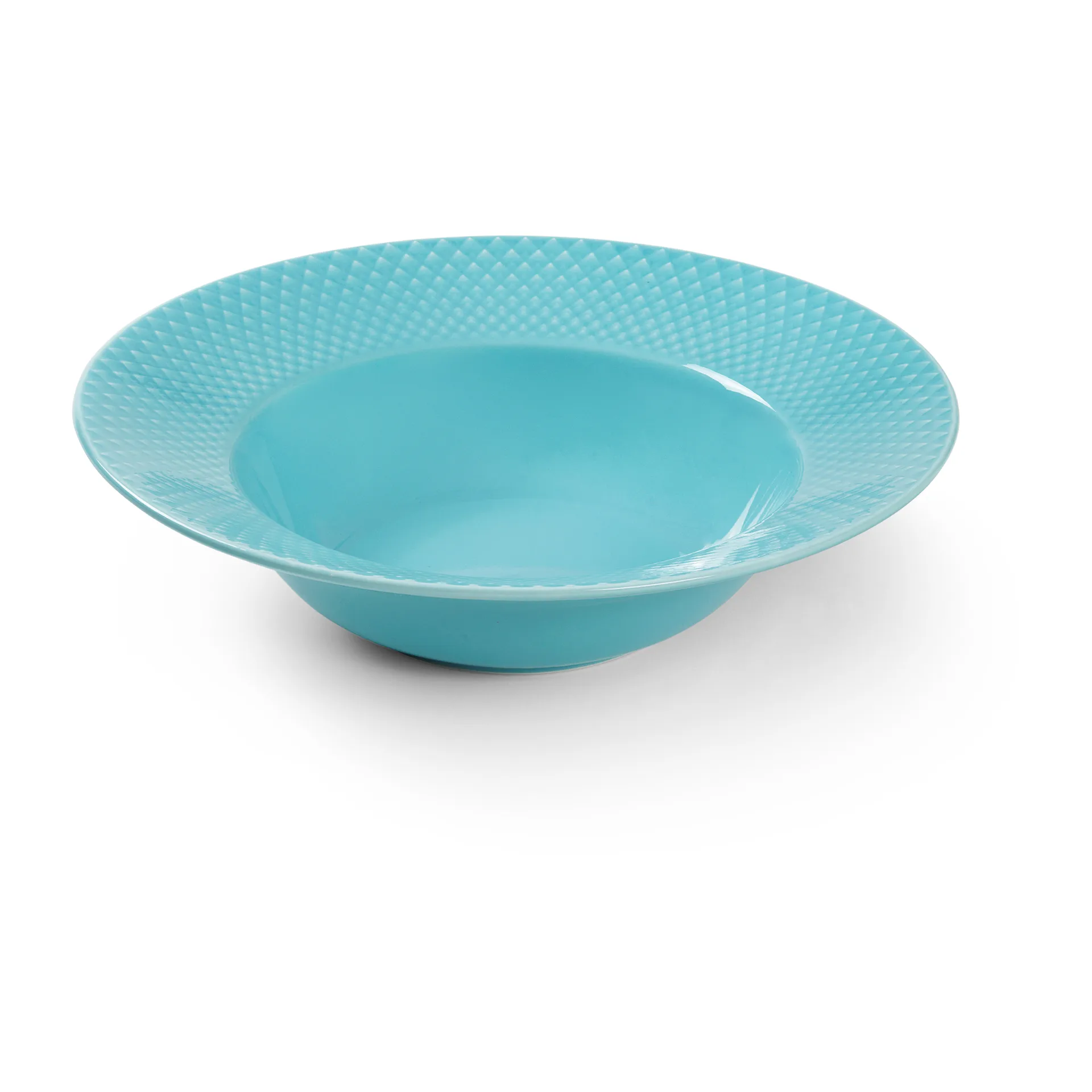 Assiette creuse Rhombe Ø24,5 cm, Turquoise Lyngby Porcelæn