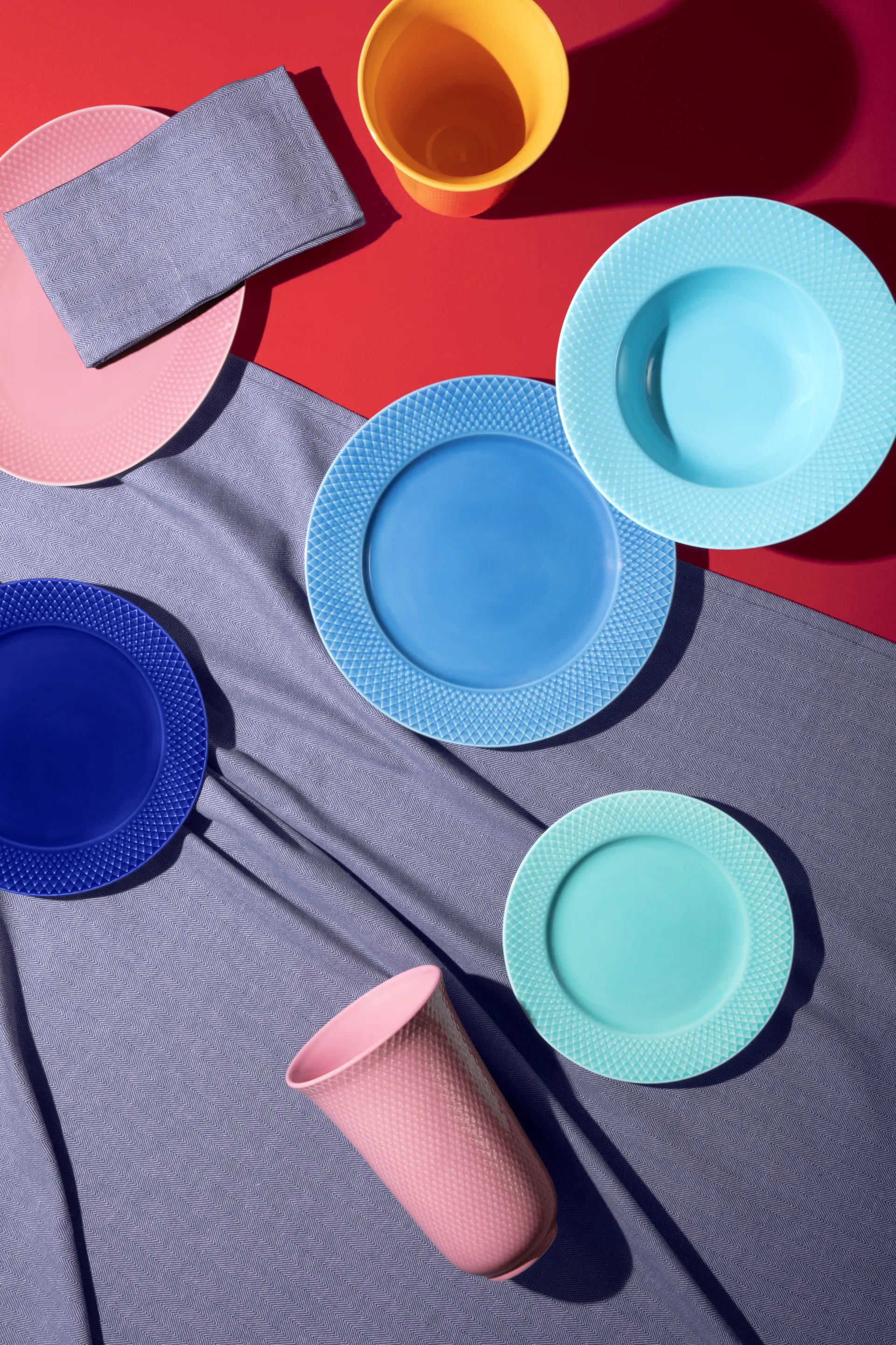 Assiette creuse Rhombe Ø24,5 cm, Turquoise Lyngby Porcelæn